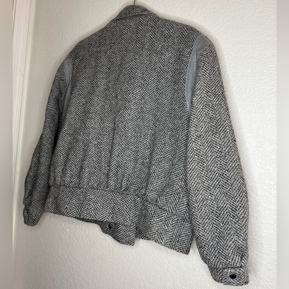 JOCARDI VINTAGE Varsity Tweed Heavyweight Layered Pleated Designer Jacket Coat - Picture 8 of 11